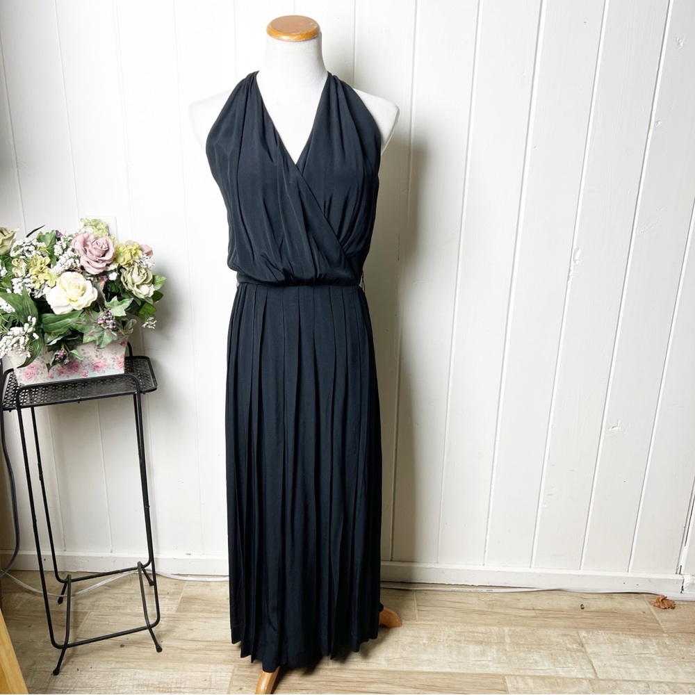 Vintage Bichon by Sara Edwards Black Halter Dress